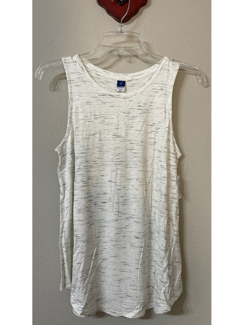 Old Navy Womens XS Luxe White Distressed Sleeveless Tunic Blouse NWT! A3129